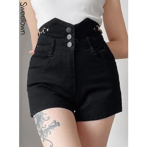 Женские короткие шорты Sweetown China At AliExpress