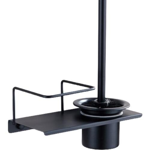 Bathroom Toilet Brush Hanging Rack Wall-mounted Drainable Storage Shelf Toilet Cleaning Brush Tools Set Home Bathroom