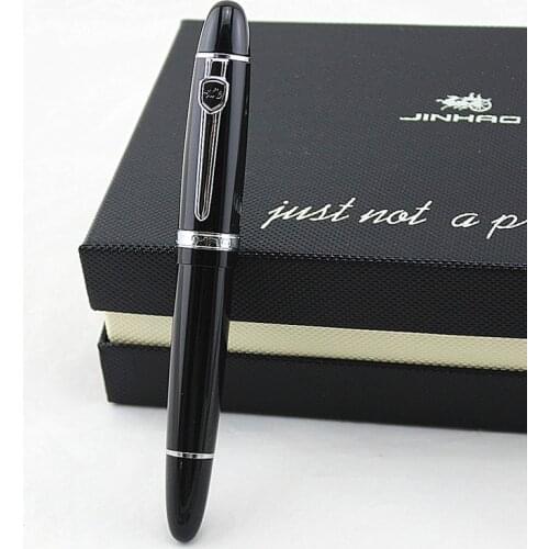 High quality Hot Jinhao 159 Black And Silver 0.5mm Nib Fountain Pen Thick Gift