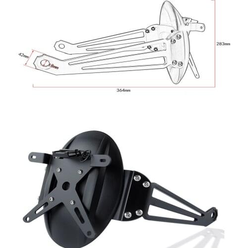 Rear Mudguard Fender with License Plate Light Bracket Rack Holder Support For Duke 390 RC 200 RC200 2013-2020 20172018 2019