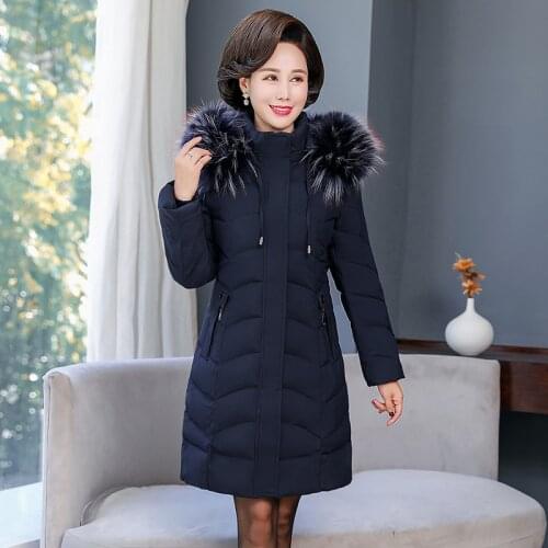 2020 winter women long parka solid thick jacket oversize slim hooded fur collar office ladies coat outwear abrigo mujer invierno