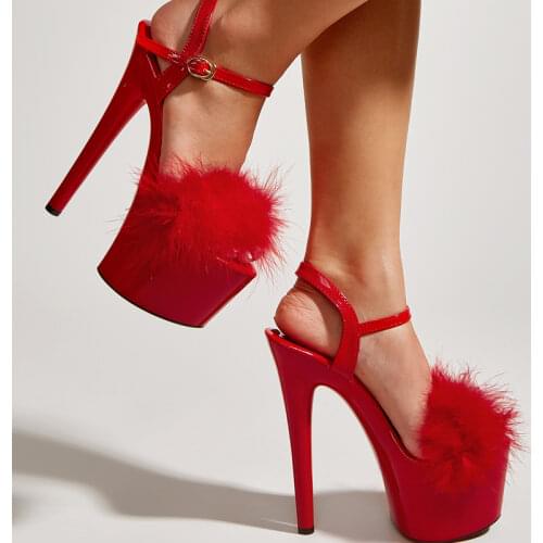 17cm High Heels Women Platform Sandals Sexy Red Striptease Shoes Gladiator Sandals Summer Dress Party Shoes Female Shoes Heels