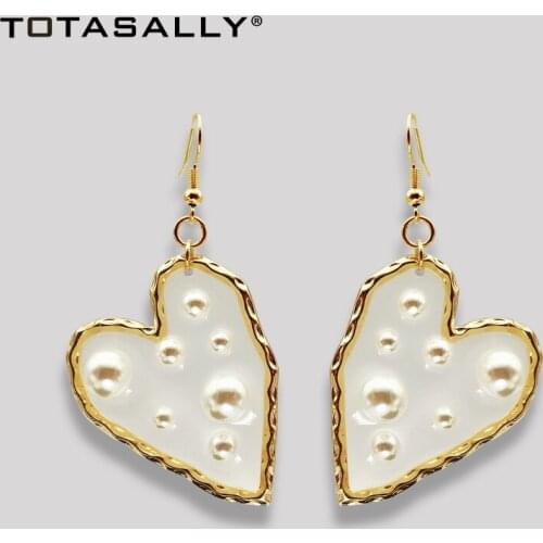 TOTASALLY Women Earrings Fashion Statement Earrings Clear Resin Heart/ Star/ Simulated Pearl Drop Earrings Dropship Accessories