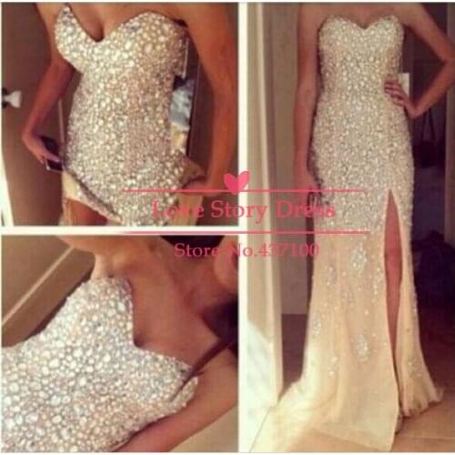 Vestido de festa sexy crystal beading sweetheart 2016 long formal party evening elegant Dress casual women gown free shipping