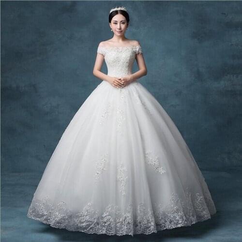 New arrive Boat Neck Lace Wedding Dresses with beads Ball Gowns Short Sleeves Vestidos De Novia Plus Sizes Customized