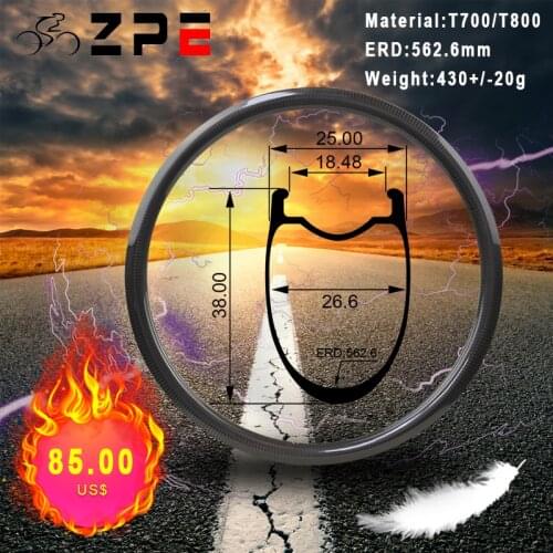 ZPE rim 700c disc brake 38mm Road Bike UD Matte Clincher Tubular Tubeless For Bicycle Wheels