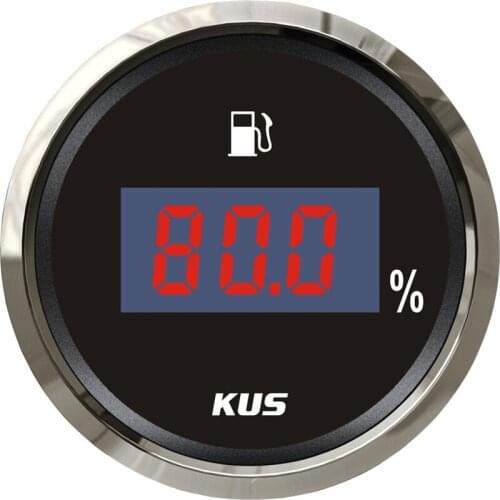 0-190ohm Digital Fuel Level Gauges Modification 52mm 240-33ohm Fuel Tank Meters Waterproof 12v/24v with Backlight Black or White