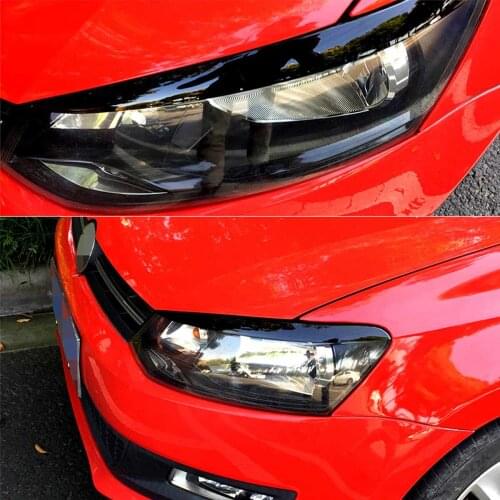 1 Pair Car Headlights Eyelids Eyebrow ABS Trim Stickers Cover For VW for POLO MK5 2011 2012 2013 2014-2018Accessorie Car Styling