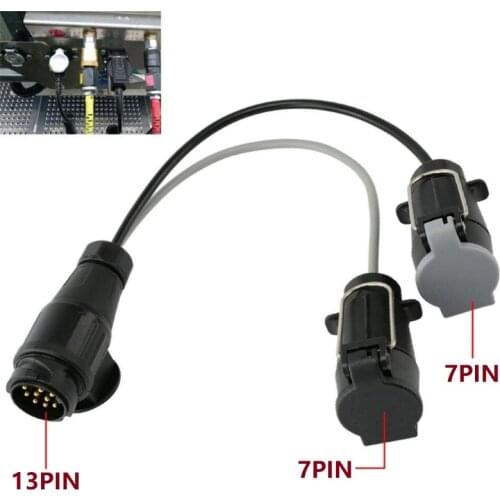 13 Pin to Double 7 Pin Adaptor Trailer Extension Lead Caravan Towing Socket Plug Board Connectors Car Accessories