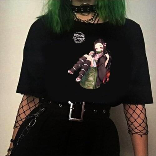 2021 Anime Demon Slayer Graphic Tees Men Harajuku Cartoon Streetwear Kimetsu No Yaiba Funny T Shirt Unisex T-shirt Male Tops