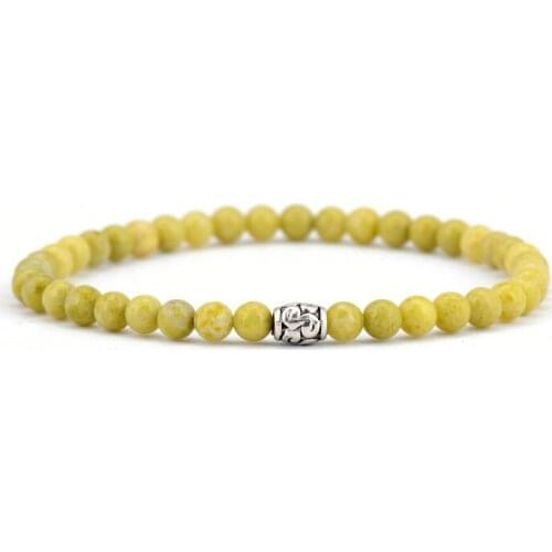 4MM Phenix Stone Antique Tibetan Charm Pulseiras Bohemia Stretch Bangles Bracelets Bead Jewelry Wholesale Elastic Bracelets