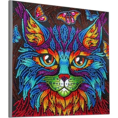 5D DIY Special Shaped Diamond Painting Cat Diamond Embroidery Crystal Rhinestones Diamond Art Kits for Adults Cat