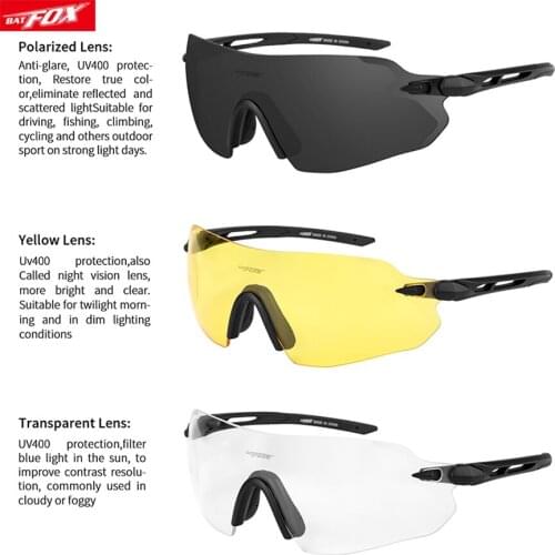 BATFOX Cycling Glasses Men Women Rimles Cycling Goggles Sunglasses No Frame 3 Lenses oculos ciclismo Outdoor Sport MTB Fietsbril