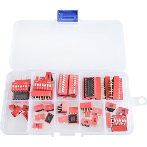 DIP Switch 2.54mm Pitch Coding Switch 1/2/3/4/5/6/7/8/9P Position Kit Boxed