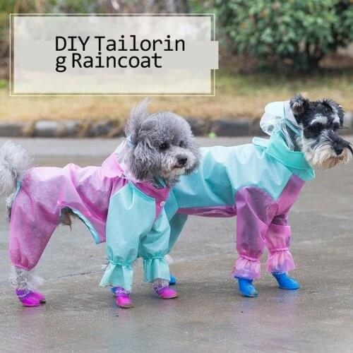 Dog four legged raincoat Teddy small puppy spring and summer clothes Habedi products all inclusive waterproof pet clothing
