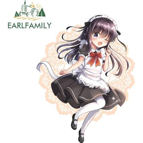 EARLFAMILY 13cm x 9.9cm for Maid Vinyl Car Stickers Fine Motorcycle Helmet Waterproof DIY Personality Waterproof Snowboard Decal