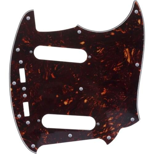 Musiclily Pro 12-Hole Guitar Pickguard for JPN Fender Japan Mustang, 4Ply Tortoise Shell