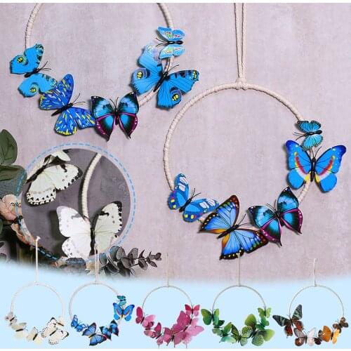 Handmade Simulation Butterfly Hanging For Wall Window Door Wind Bell Hanging Ornaments Vintage Home Campanula Decoration Crafts