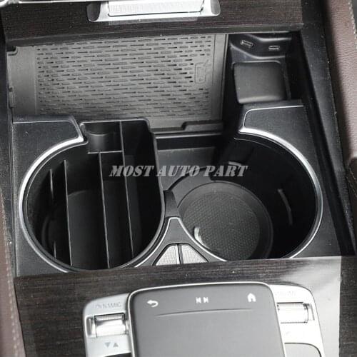 ABS Plastic Interior Cup Holder Storage Box Organizer Tray For Mercedes Benz GLE Class W167 2020 1pcs Car Decoration Car Trim
