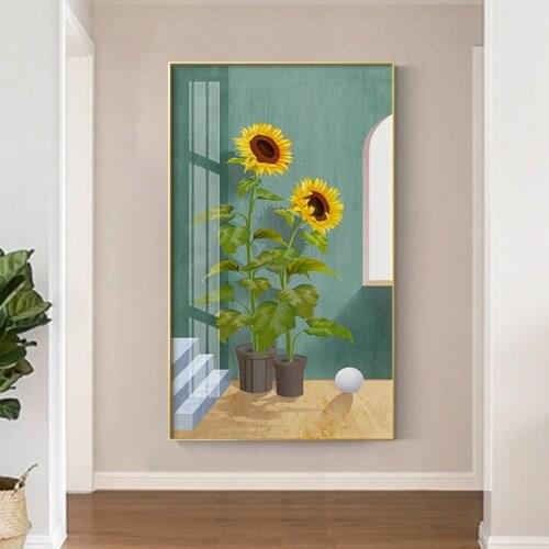 Plant Canvas Painting Sunflowers and Rose Wall Art Poster Living Room Decoration Nordic Pictures Print Modern Home Decoration