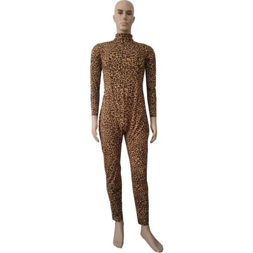 Halloween cosplay animal Leopard pattern tights jumpsuit Bodysuit Zentai Suits Fancy without hands hood feets