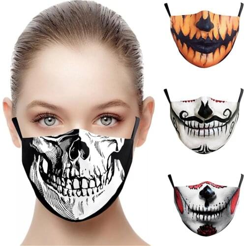 Halloween Cospaly Sewing Mouth Masks Horror Skulling Face-Protection Cycling Breathable Adult Party Mask Womens Men Unisex Gift