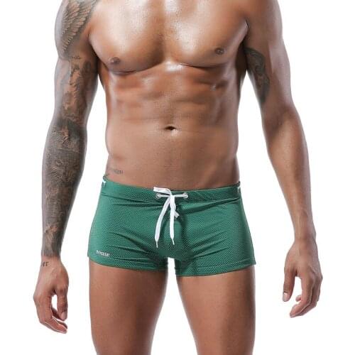 Mens Swim Boxers Sexy Bikini Swimwear Men Swimming Boxer Briefs Beach Short Surf Jammer Surfing Trunks Male Swimsuit Beachwear