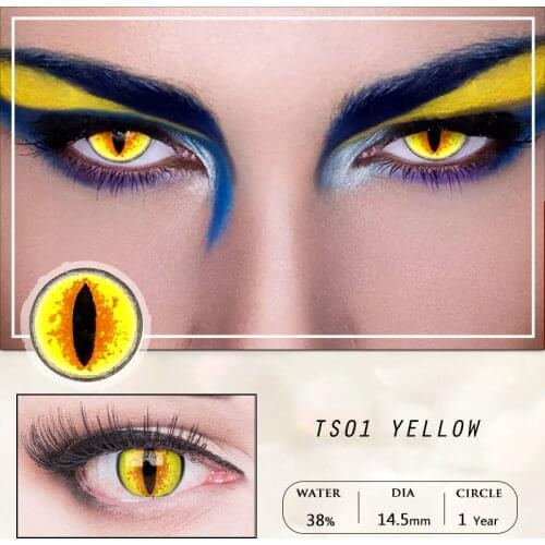 Novmas 2pcs Cosplay Colored Contact Lenses for Eyes Anime Blind Dragons Eye Cosmetic Dress Up Yearly 4 Color With Free Case