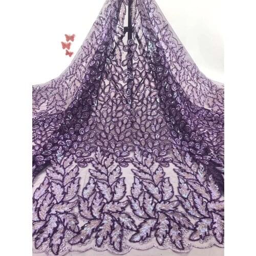 Newly designed African French lace fabric 2021 high-quality lace fabric with sequined Nigerian lace fabric FJ3698