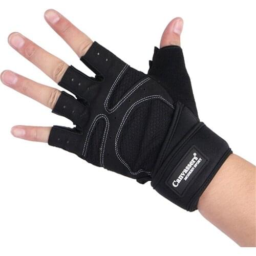 Gym Weightlifting Gloves Breathable Non-slip Half Finger Gloves for Fitness Bodybuilding Training and Crossfit Dumbbell Workout