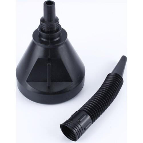 2 in 1 Plastic Funnel Can Spout For Oil Water Fuel Petrol Diesel Gasoline Black for Cars Motorcycle