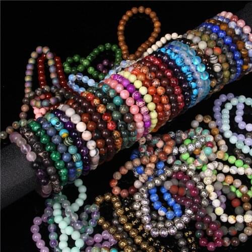 Diverse Natural Stone Bracelets 8mm Beaded Bracelets Jad Agat Semi-Precious Stone Bangles For Women Men Jewelry Dropshipping