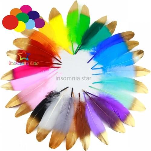 28 Color Gold sprayed goose feather floating feathers earrings headdress apparel accessories DIY