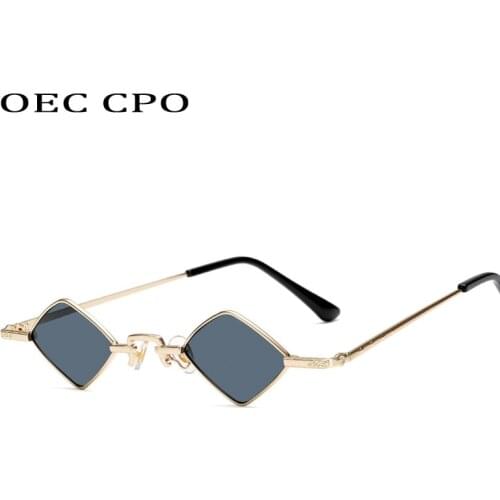 OEC CPO Fashion Square Sunglasses Women Vintage Metal Small Frame Sun Glasses Female Retro Shades Ladies Punk Eyeglass UV400