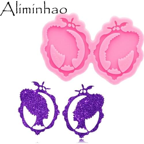 DY0752 Super Glossy Head Earrings Mold Resin Craft Keychain Silicone Mould for DIY jewelry Epoxy Crafting Mold