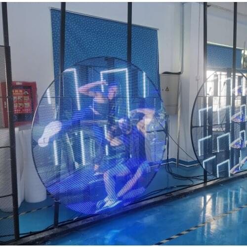 LED Transparent Film Screen Diameter 2m Round P3.91 Transparent LED Screen