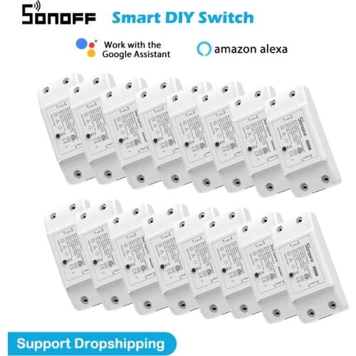 1-20Pieces 10A SONOFF Basic R2 Smart Switch WiFi Wireless Switches Smart Home Control APP Remote Voice Control Alexa Google Home