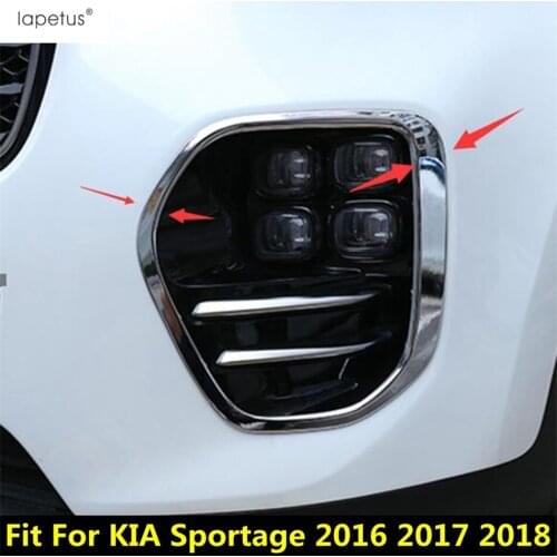 Accessories For KIA Sportage 2016 2017 2018 ABS Chrome Front Head Fog Lights Lamp Protector Molding Cover Kit Trim Exterior