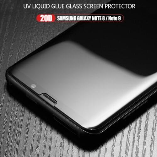 Tempered Glass Screen Protector Film for Samsung Galaxy Note 8 9 UV Liquid Curved Full Glue Screen Protection for Samsung Note 9