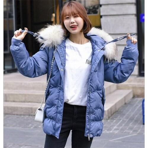 Abrigos mujer Parka Women Winter Coats Long Cotton Casual Fur Hooded Jackets Women Warm Winter Parkas Female Overcoat Coat Z2