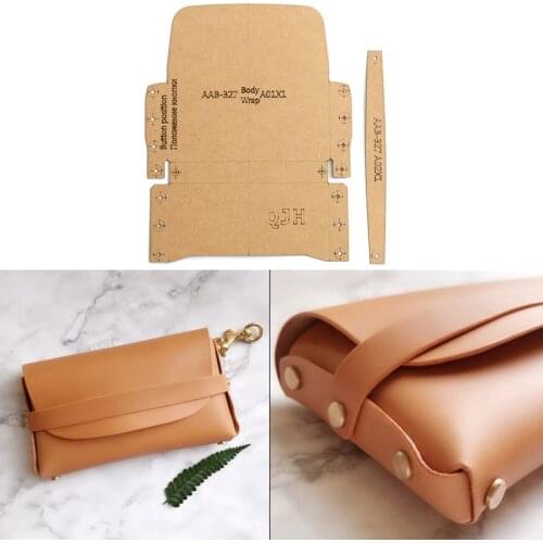 1Set DIY Kraft Paper Template New Fashion Classic Card Case Wallet Leather Craft Pattern DIY Stencil Sewing Pattern 6cm*12cm
