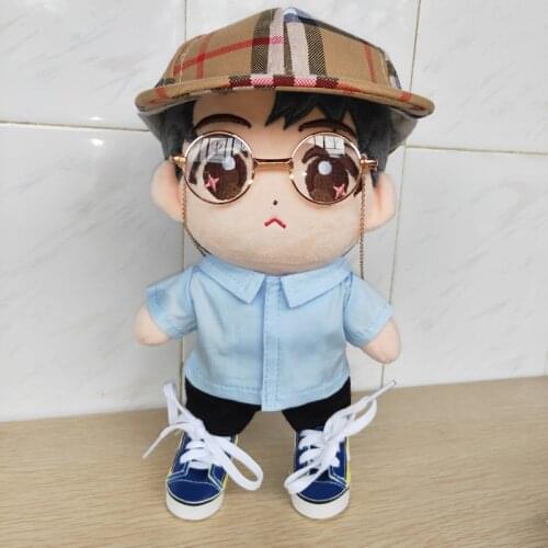 20cm doll use doll baseball hat glasses with a chain stuffing plush sports shoes doll shirts