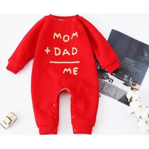 2019 Winter Baby Rompers Newborn Baby Pure Cotton Clothes Funny Letters Print Jumpsuits Causal Outfits For Infant