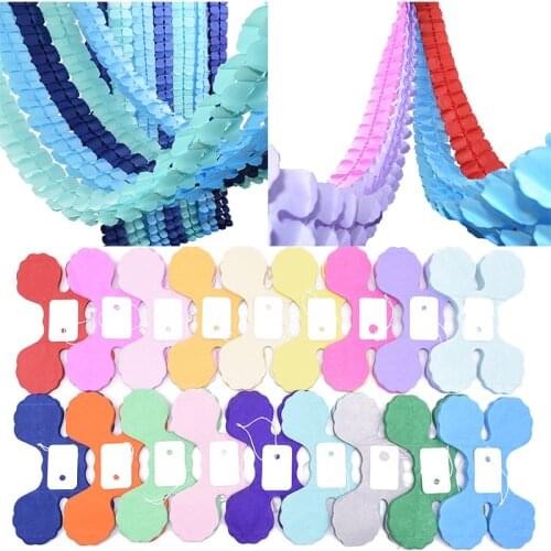 3.6m 1Pcs Four Leaf Clover Paper Garlands Banner Pull Flag Baby Shower Craft Supplies Wedding Party Home Decoration