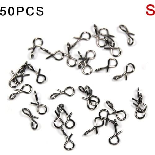 50pcs Stainless Steel Fly Fishing Snap Hooks / Links / Connectors Quick Change Snap Hooks For Fishing Accessories