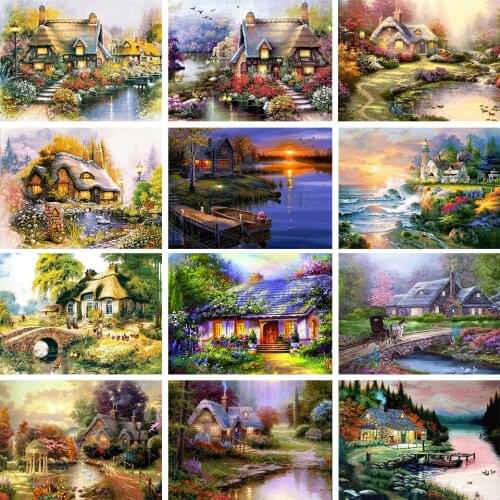 5D DIY house diamond painting landscape art rhinestone picture full diamond embroidery mosaic mosaic gift home decoration kit