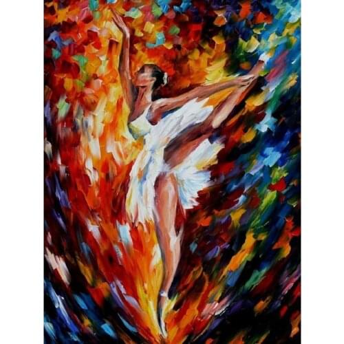 Large size wall knife oil painting on canvas flight dancer art figure modern decor home picture