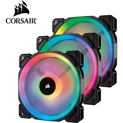 Corsair LL120 RGB 120mm Dual Light Loop RGB LED PWM Fan Single Pack 3 Fan Pack with Lighting Node Pro