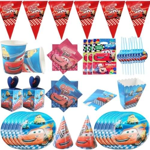 Disney Cars Party Disposable Tablewares Supplies Plates Paper Cup lightning Birthday Party Decorations McQueen Theme Baby Shower