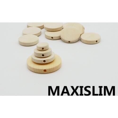 DIY 10-40mm Wood Beads for Earring Jewelry Making with Straight Hole Natural Maple Wooden Accessories 10-70pcs/Lot